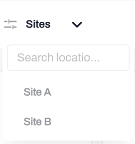 Dashboard > Sites Filter